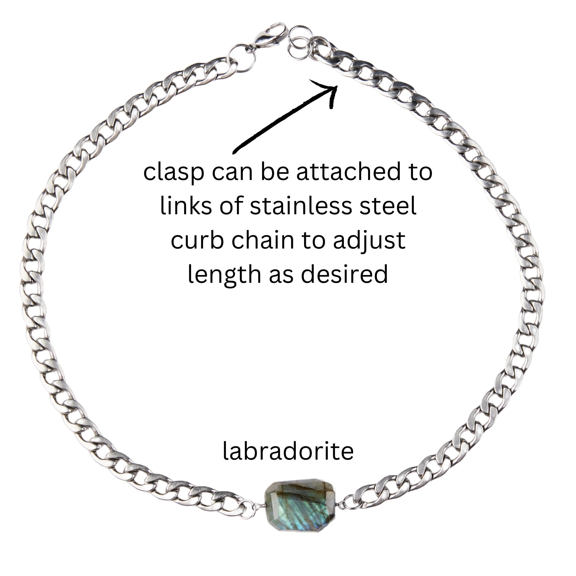Stainless Steel Chain Labradorite Choker